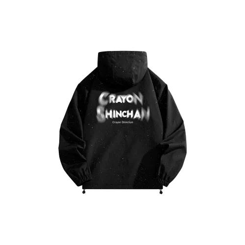 Crayon Shinchan Jackets Unisex Black Gold Foil