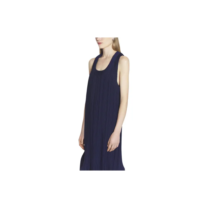 Lanvin Asymmetric Hem Pleated Midi Dress-2