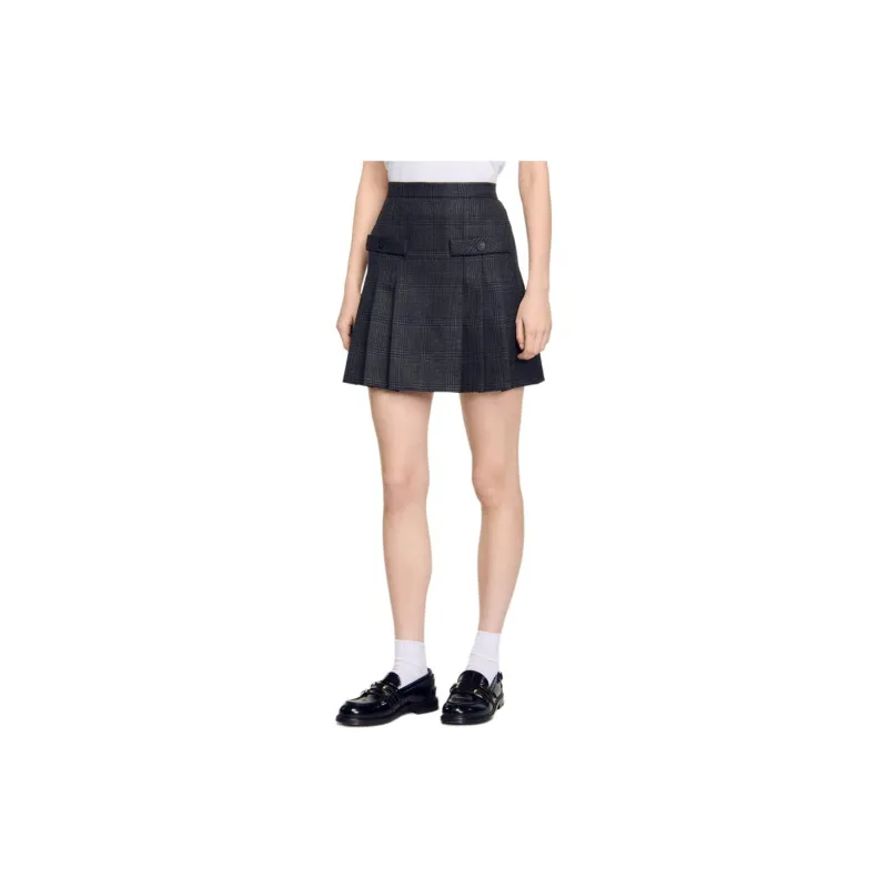 Sandro Prince Of Wales pattern Skirt-3