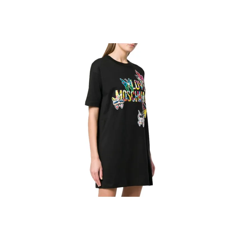 LOVE MOSCHINO Short Sleeved Dresses Women's Black-2