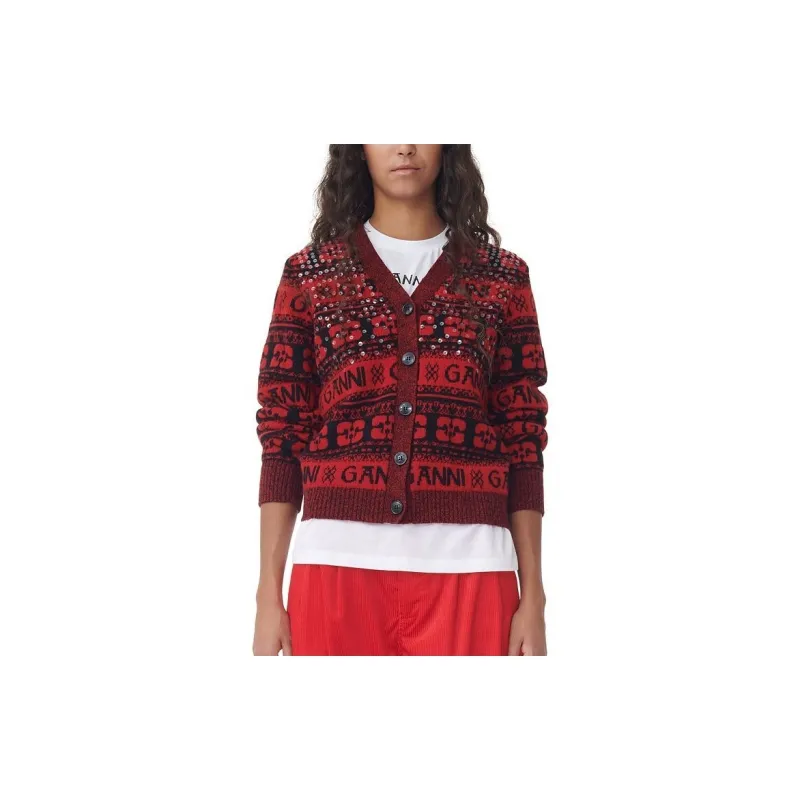 GANNI FW23 Sweater Women's True Red-1