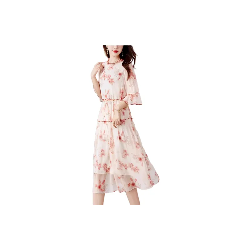 Yi Mengyuan Silk Long Sleeved Dress Women's-1