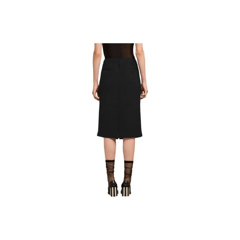 AMIPARIS Paris Pleated Detail Midi Pencil Skirt-2