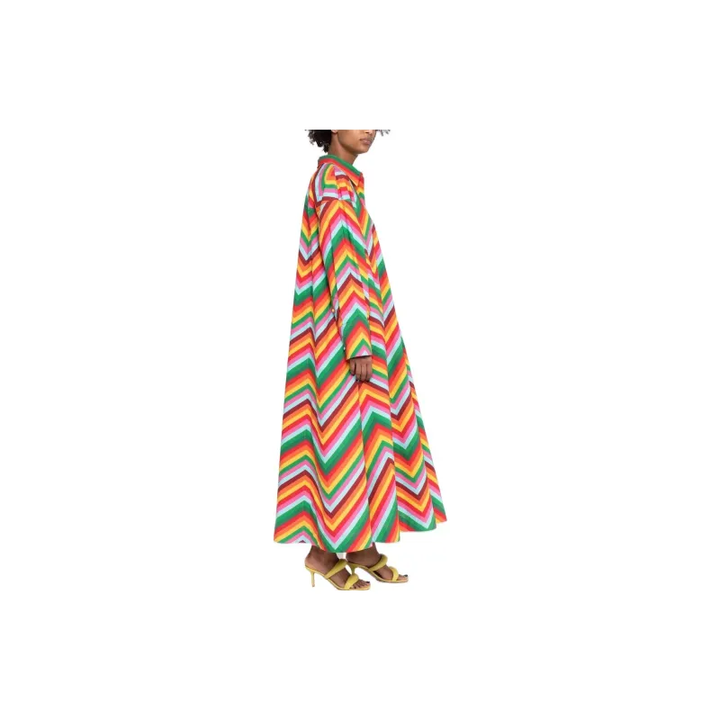 Valentino SS22 Long Sleeved Dress Women's Orange-3