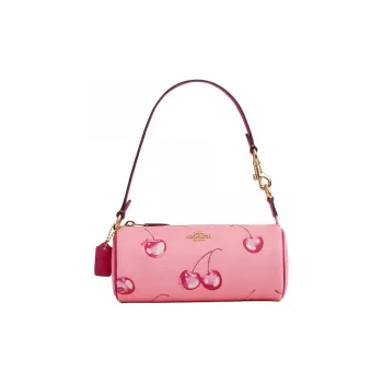 COACH Nolita Coated Canvas With Smooth Leather One Shoulder Handbags Small Size Women's Blossom Pink & Bright Purple