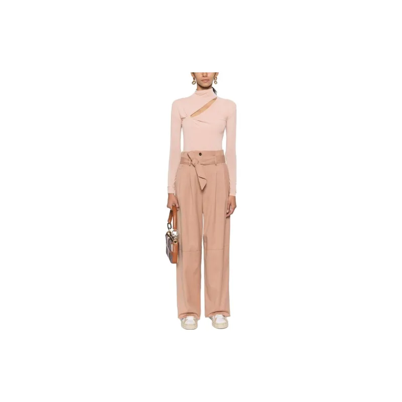 PINKO Belted Flannel Trousers-1
