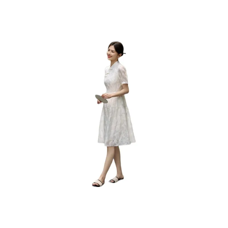 XWI SS24 Short Sleeved Dress Women's Ecru-5