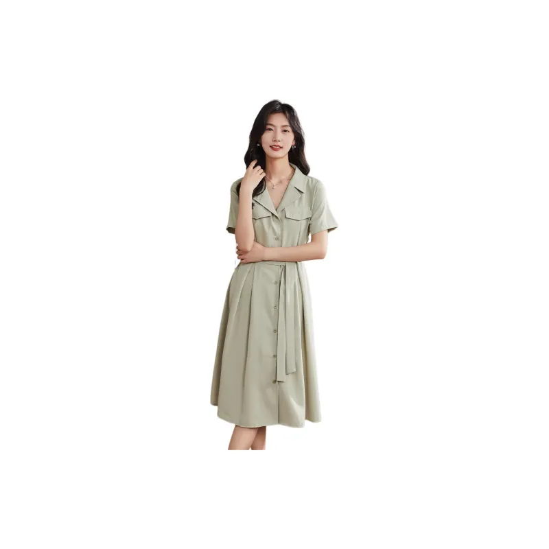 Coonesha Short Sleeved Dresses Women's Green-4