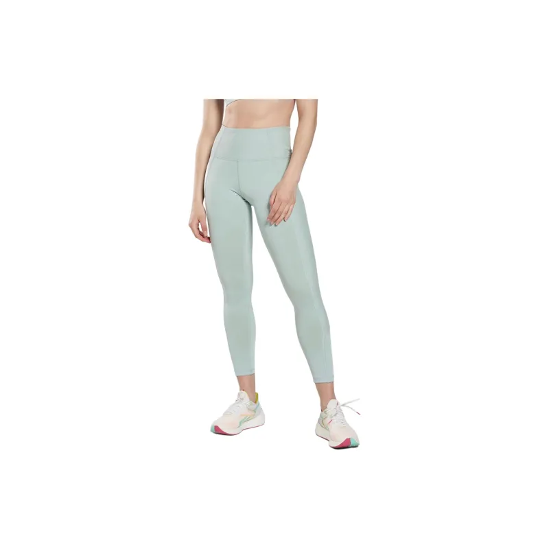 Reebok Rib High-Rise Leggings Athletic Trousers Women's Green Purple Gray-1