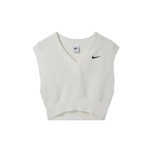 Nike Sportswear Phoenix Fleece Tank Tops Women's Sail White/Black