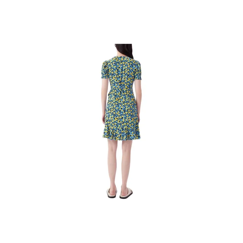 DVF Diane Von Furstenberg Short Sleeved Dress Women's Multicolor-2