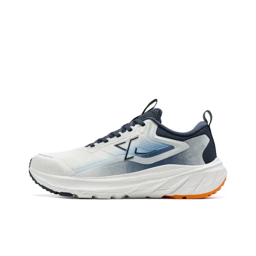 XTEP Comfortably Wear-Resistant Rebound Coverage Low-Top Casual Running Shoes Men's White Blue