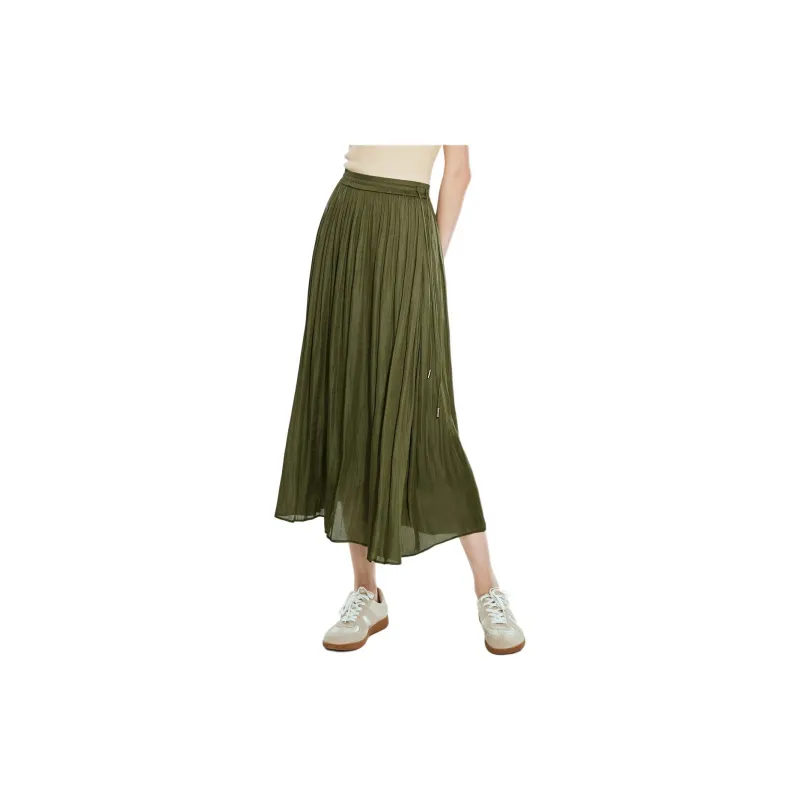 COVERINS Casual Long Skirt Women's Moss Green-2