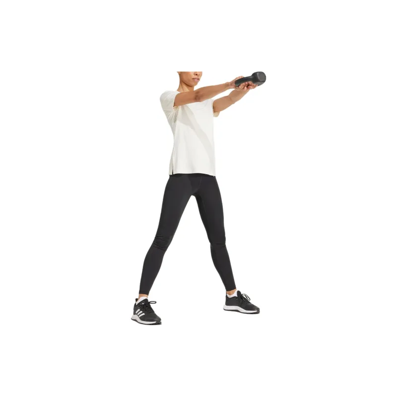 Adidas Drop Shoulder Sleeve T Shirt Women's Pink White-1