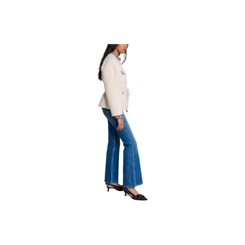 Maje Jackets Coats Women's Light Brown Beige Tint-3