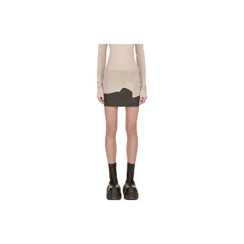 RICK OWENS/RO FW24 Denim Short Skirts Women's Black-1