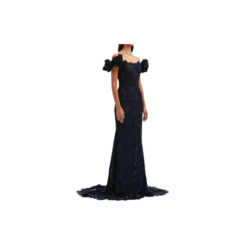 Oscar De La Renta Mixed Botanical Guipure-lace Maxi Dress-3