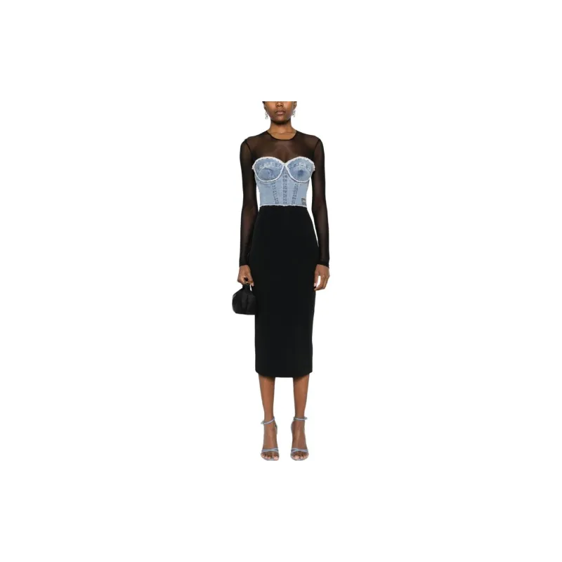 VERSACE JEANS COUTURE Long Sleeved Dress Women's Multicolor-1