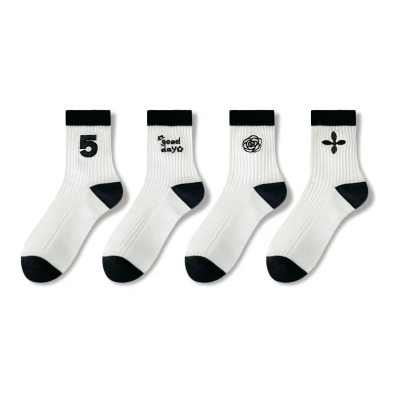 JIAZINI Mid Calf Socks Women's 4 Pack-0