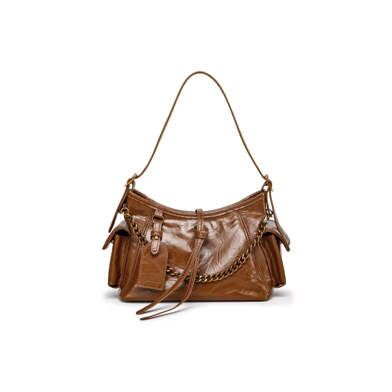 FAIRWHALE PU Shoulder Bag Regular Women's Black/Brown/Khaki/White/Burgundy/Silver-5