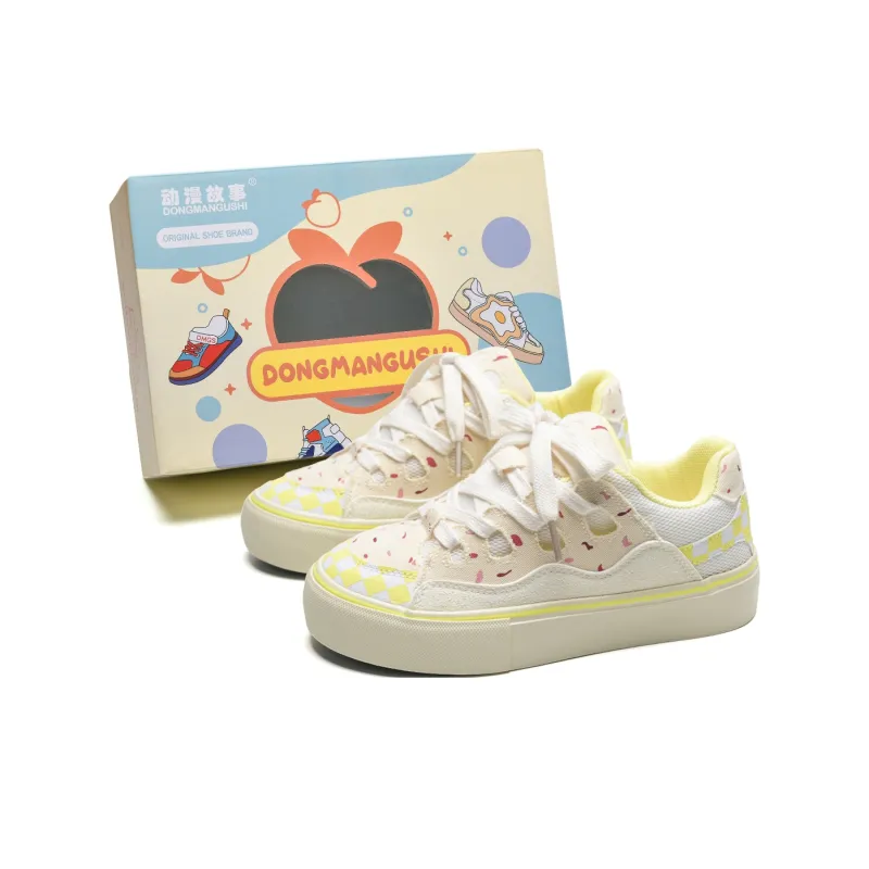 Anime Story Slip Resistant, Abrasion Resistant, Lightweight, Breathable Low Top Skateboard Shoes Women's-6