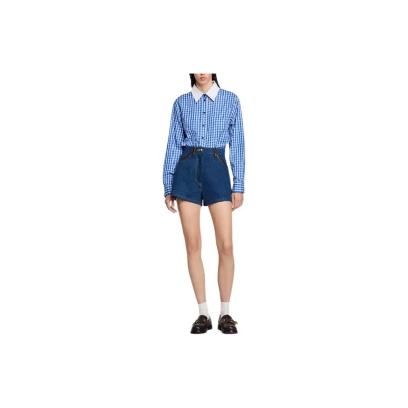 Sandro High rise Denim Shorts-1
