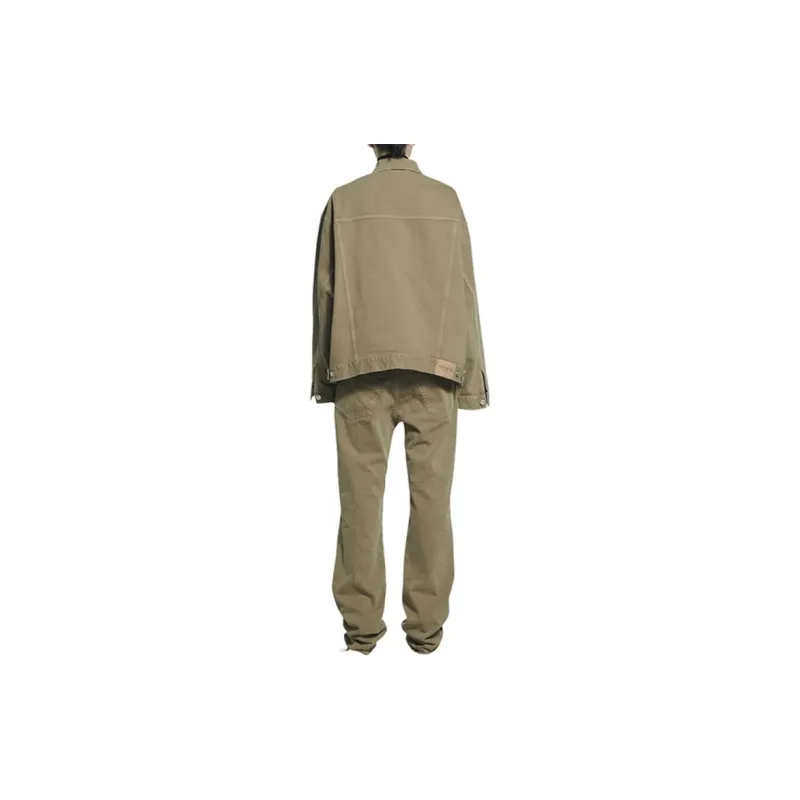Balenciaga Denim Jacket Loose Fit Style Women's Beige-3