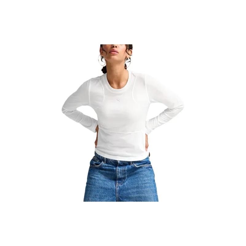 PUMA TIGHT T Shirt Women's White-1