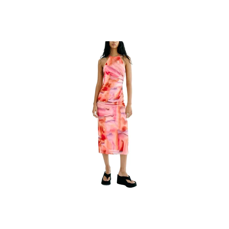 ZARA Sleeveless Dress Women's Pink-3