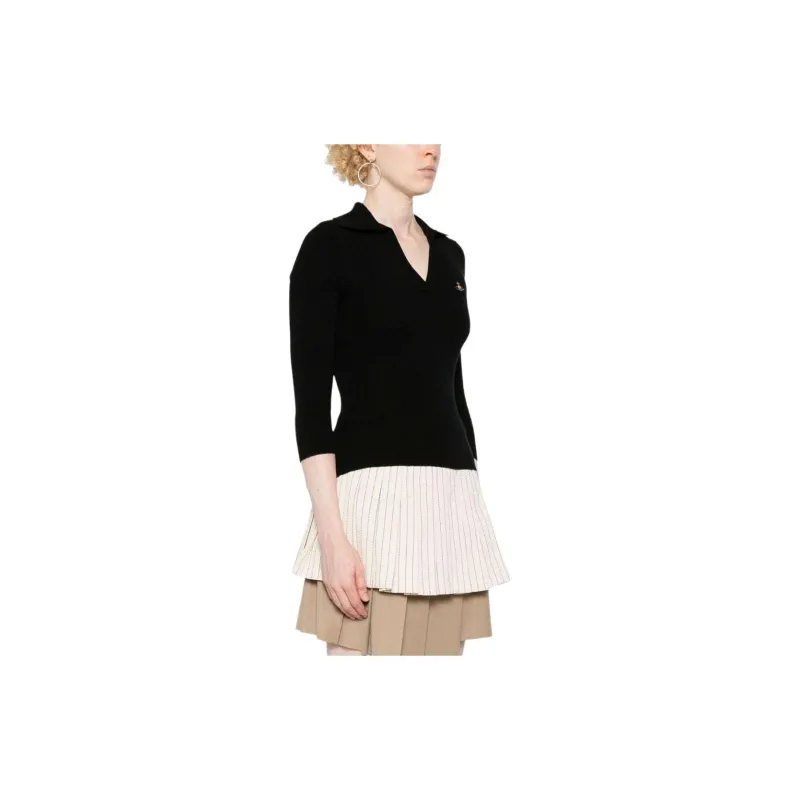 Vivienne Westwood Orb Embroidered Knitted Polo Top-3