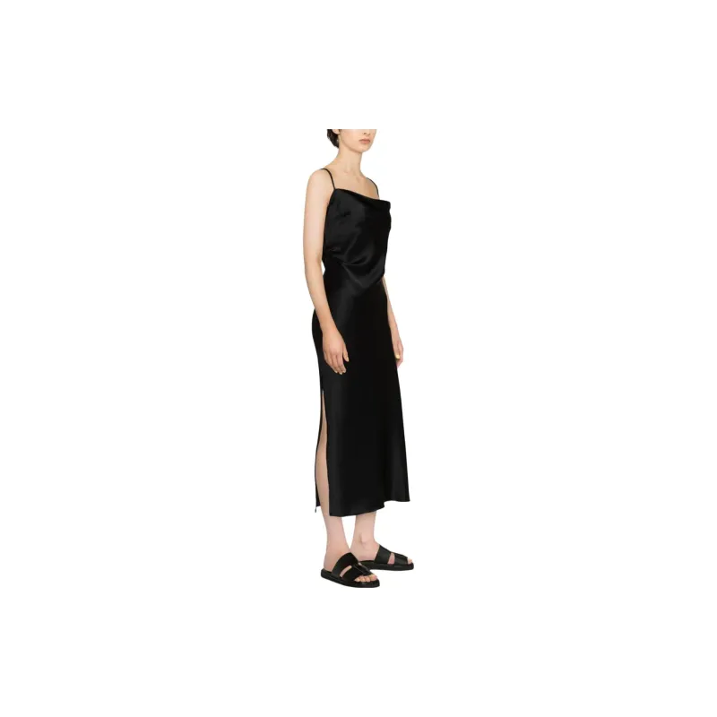 NANUSHKA Fiore Square Neck Satin Midi Dress-2