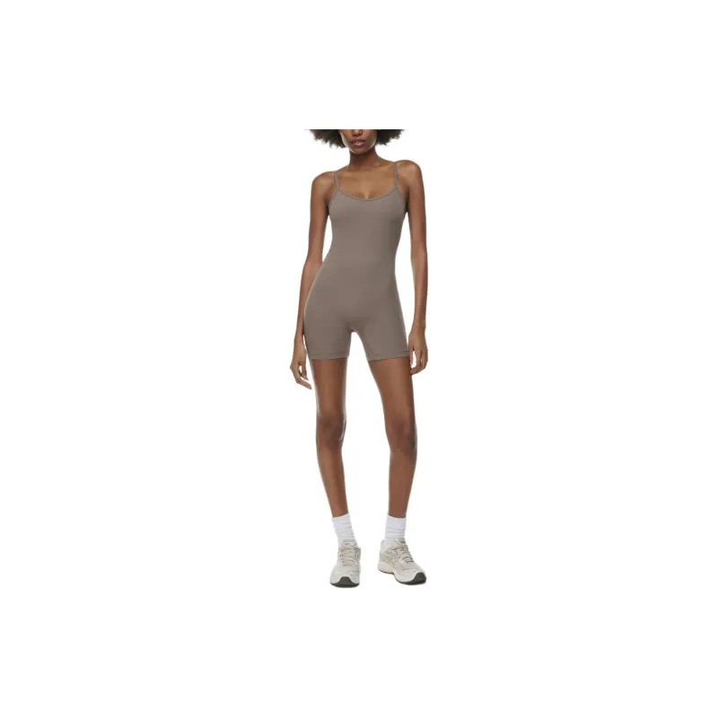 ARITZIA Golden BUTTER Essential 5' Romper Bodysuits Women's Turner Taupe/Turner Gray-Brown-2
