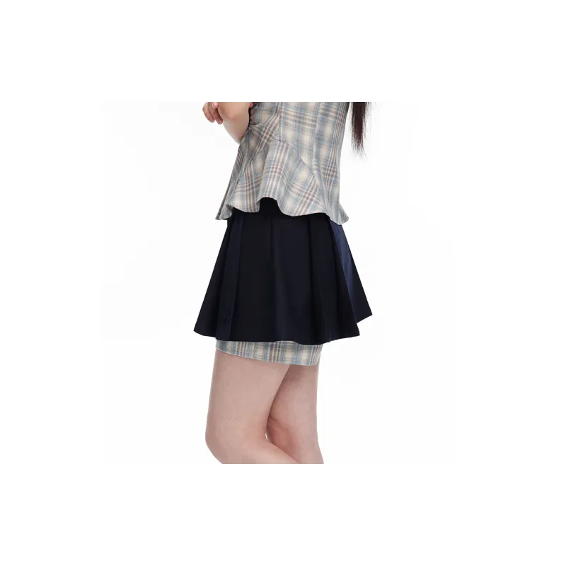 NTOT Casual Short Skirts Women's Navy Blue-4