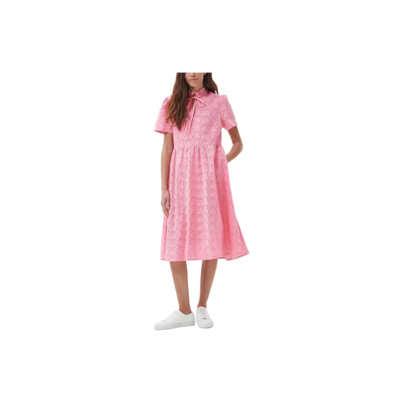 BARBOUR Barbour Palmetto Midi Dress Short-Sleeved Dresses Women's Pink-3