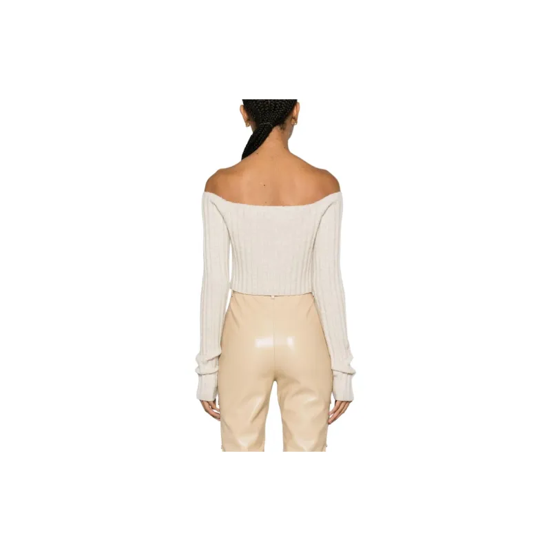 NANUSHKA Ribbed-knit Cropped Cardigan-3