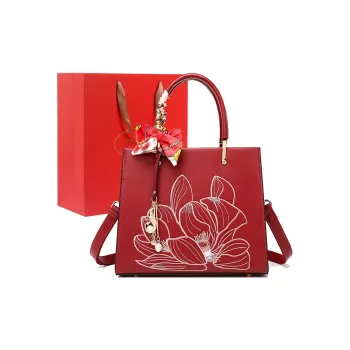PAYOT Synthetic Leather Wedding Bag Shoulder Handbag Regular Women's Burgundy
