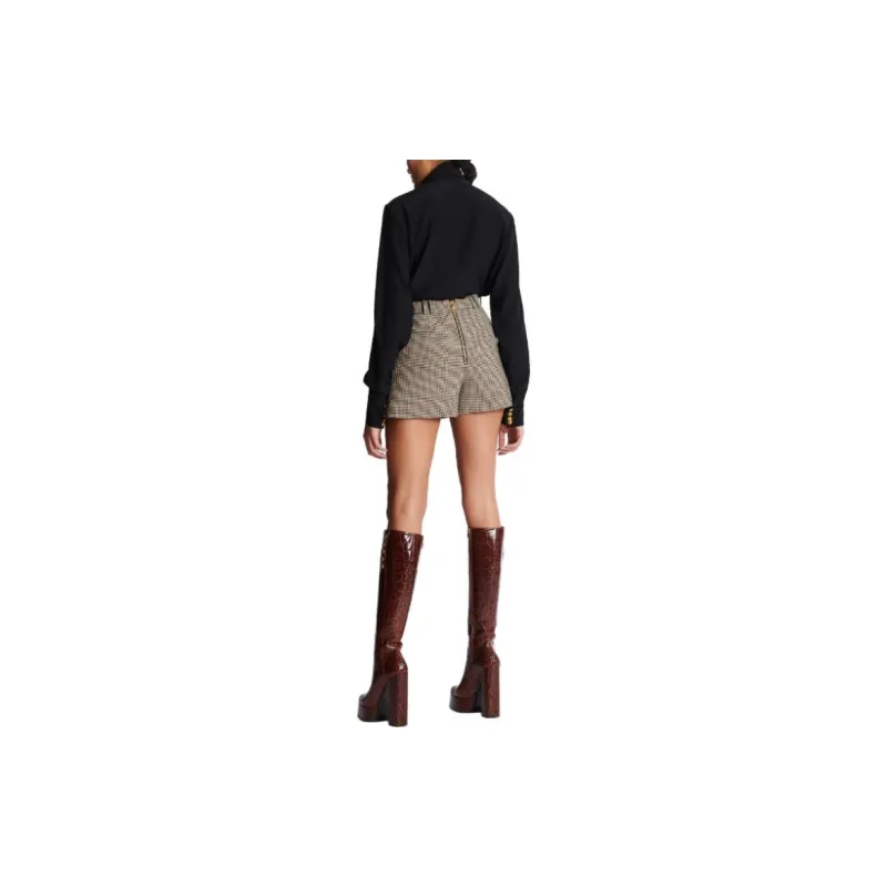 BALMAIN High Waist Button Embellished Shorts-2
