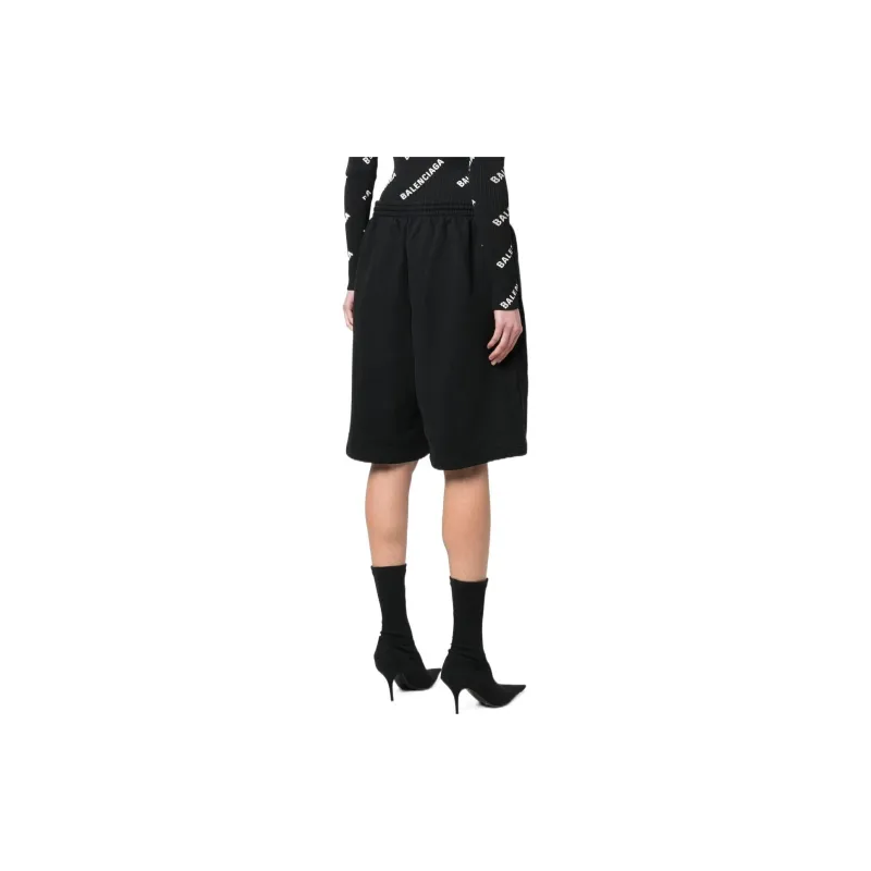 Balenciaga SS22 Casual Shorts Loose Fit Style Women's Black-3