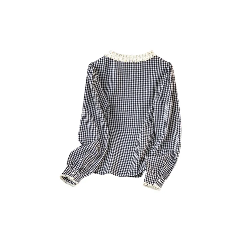 TOUCH Shirt Women's Black Beige Plaid-3