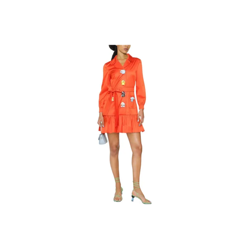 MOSCHINO Long-Sleeved Dresses Women's Orange-1