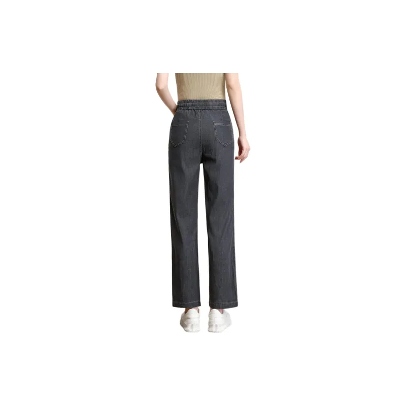 FENHONGMALI Jeans Women's Black-2