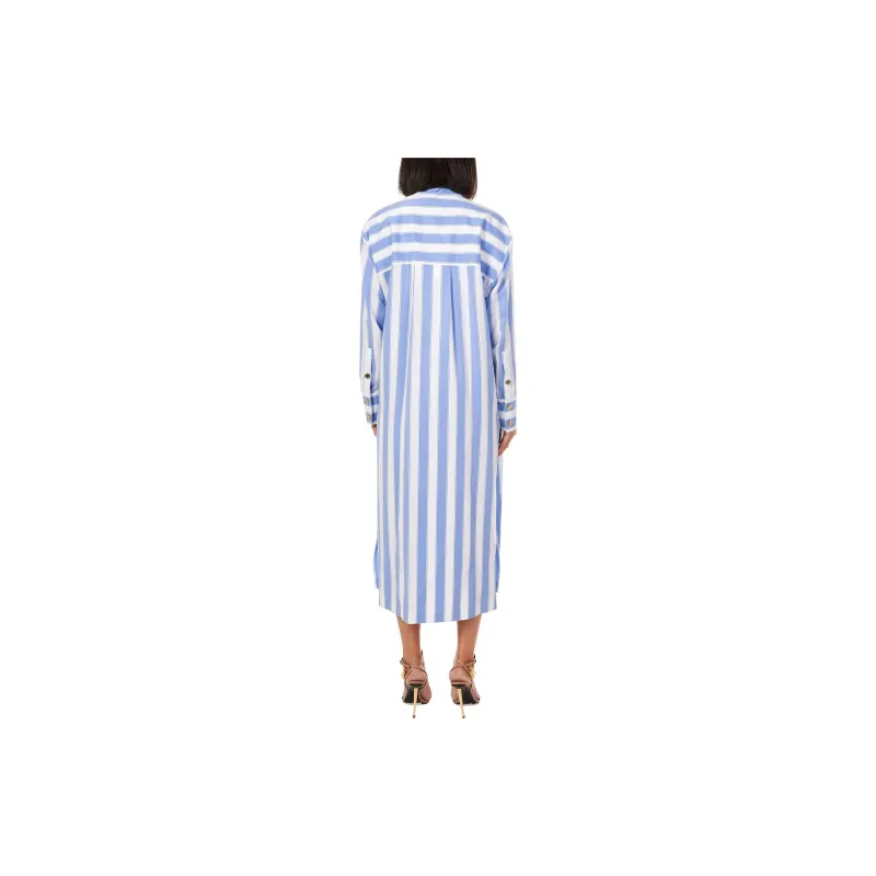 BALMAIN Long Sleeved Dresses Women's Blue-2
