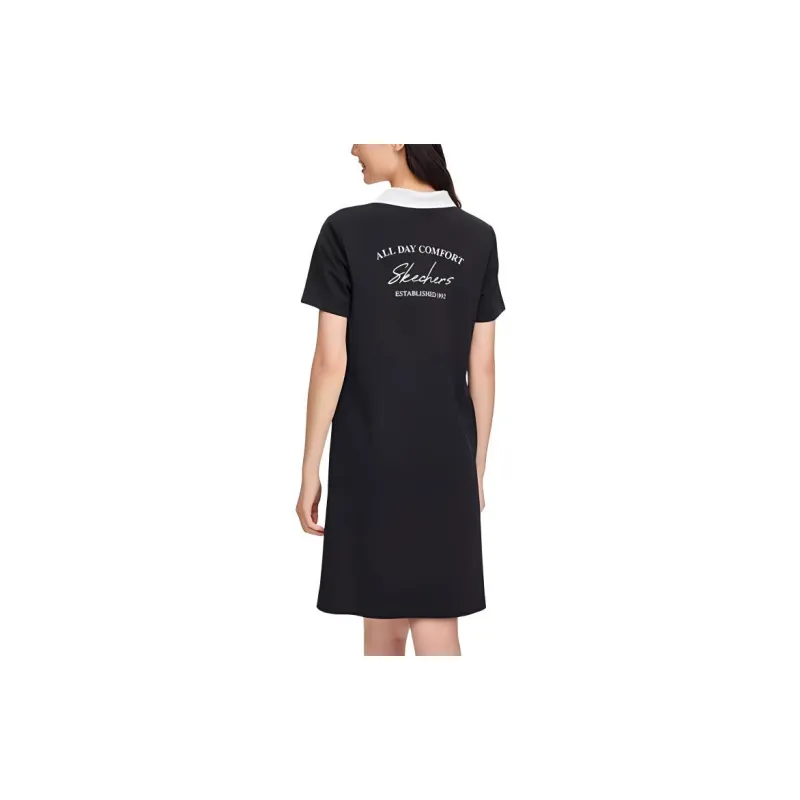 Skechers Short Sleeved Dress Women's Carbon Black-2