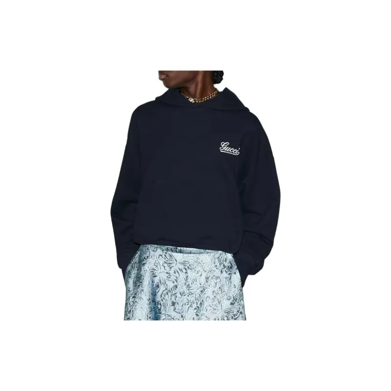 GUCCI Jersey Hoodie 'Navy'-3