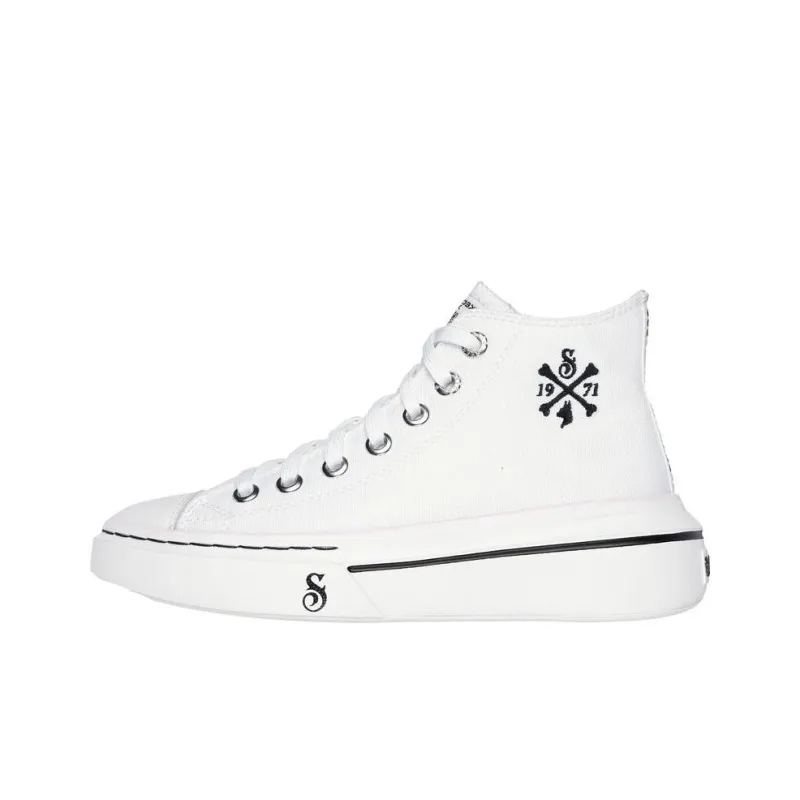 Snoop Dogg x Skechers SNOOP Anti-Slip Wear-Resistant High-Top Canvas Shoes Women's White-0