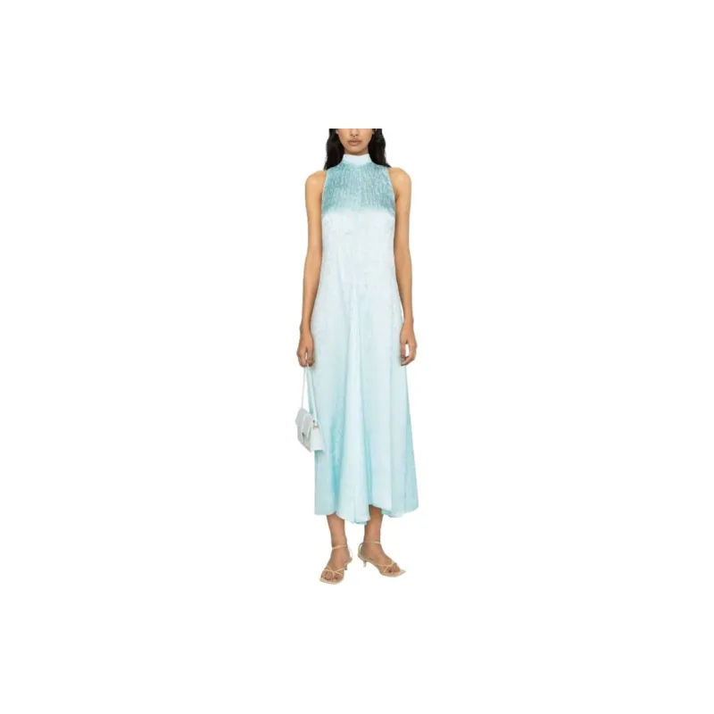 Forte Forte Check jacquard Attached scarf Midi Dress-2