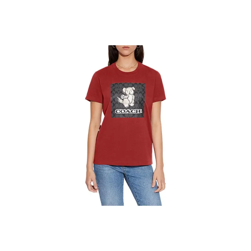 COACH Regular T Shirt Women's Red-1