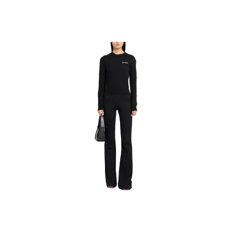 PALM ANGELS Logo Embroidered Knitted Jumper-2