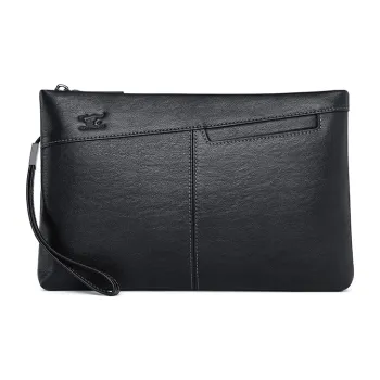 SEPTWOLVES Cow Leather Clutch Men's Black