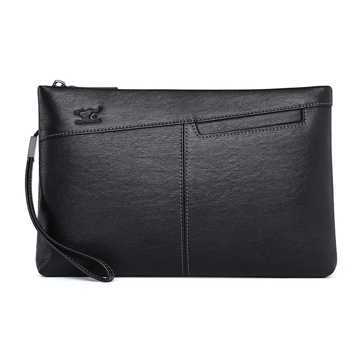 SEPTWOLVES Cow Leather Clutch Men's Black-0